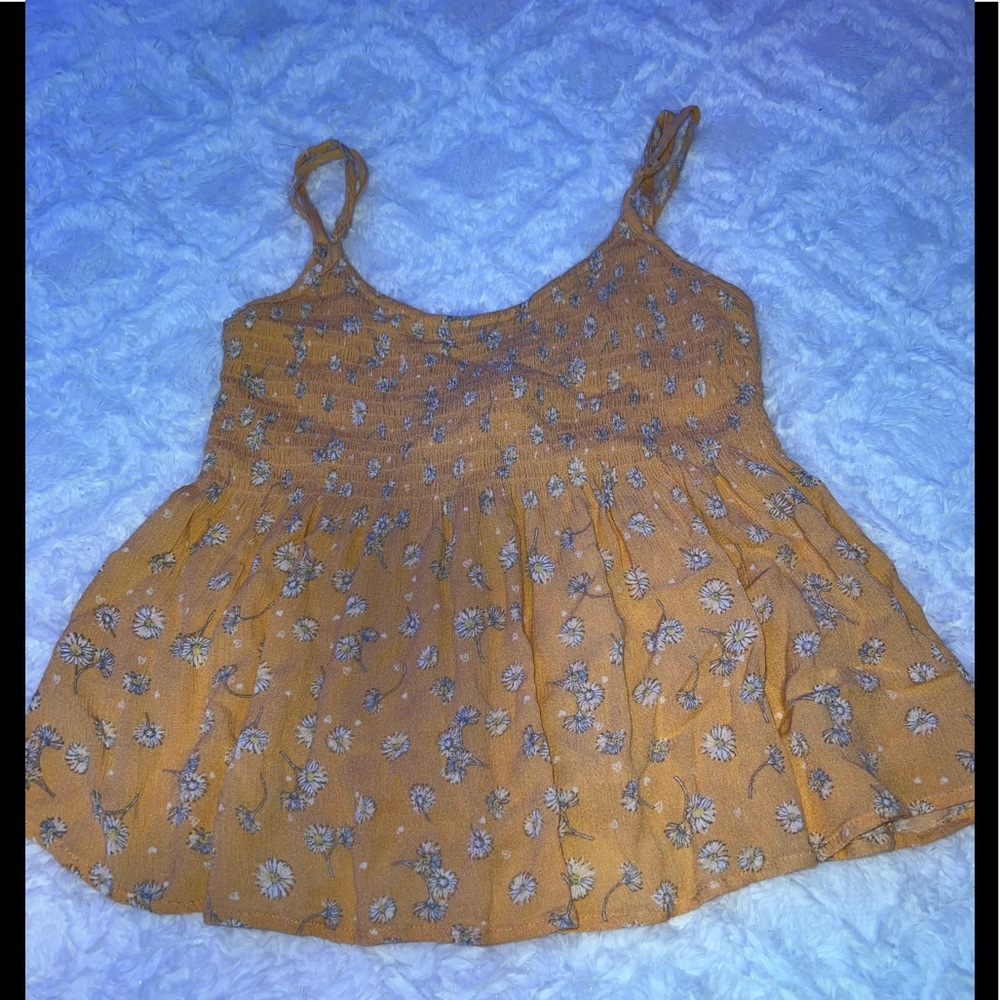 LA Hearts Cropped Tank Top, Open Tie Back, Peach, Small